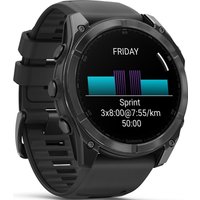 Умные часы Garmin Fenix 8 51мм (серый, черный силиконовый ремешок)