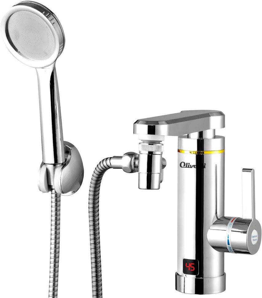 

Проточный электрический водонагреватель кран+душ Olivetti OL-WH4056SS