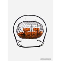 Подвесной диван M-Group Лежебока 11180407 (с черным ротангом/оранжевая подушка)