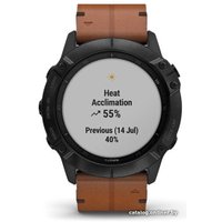 Умные часы Garmin Fenix 6X Sapphire (черный DLC/каштановый)