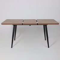 Кухонный стол Мамадома Borg radial-120 раздвижной 120-160х80 (дуб веллингтон/черный)