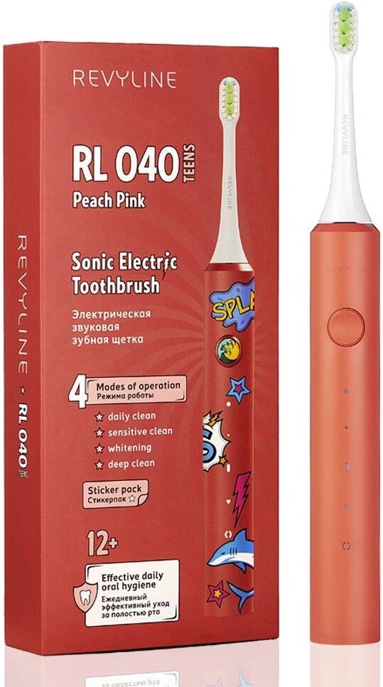 

Электрическая зубная щетка Revyline RL 040 Teensm (персиково-розовый)