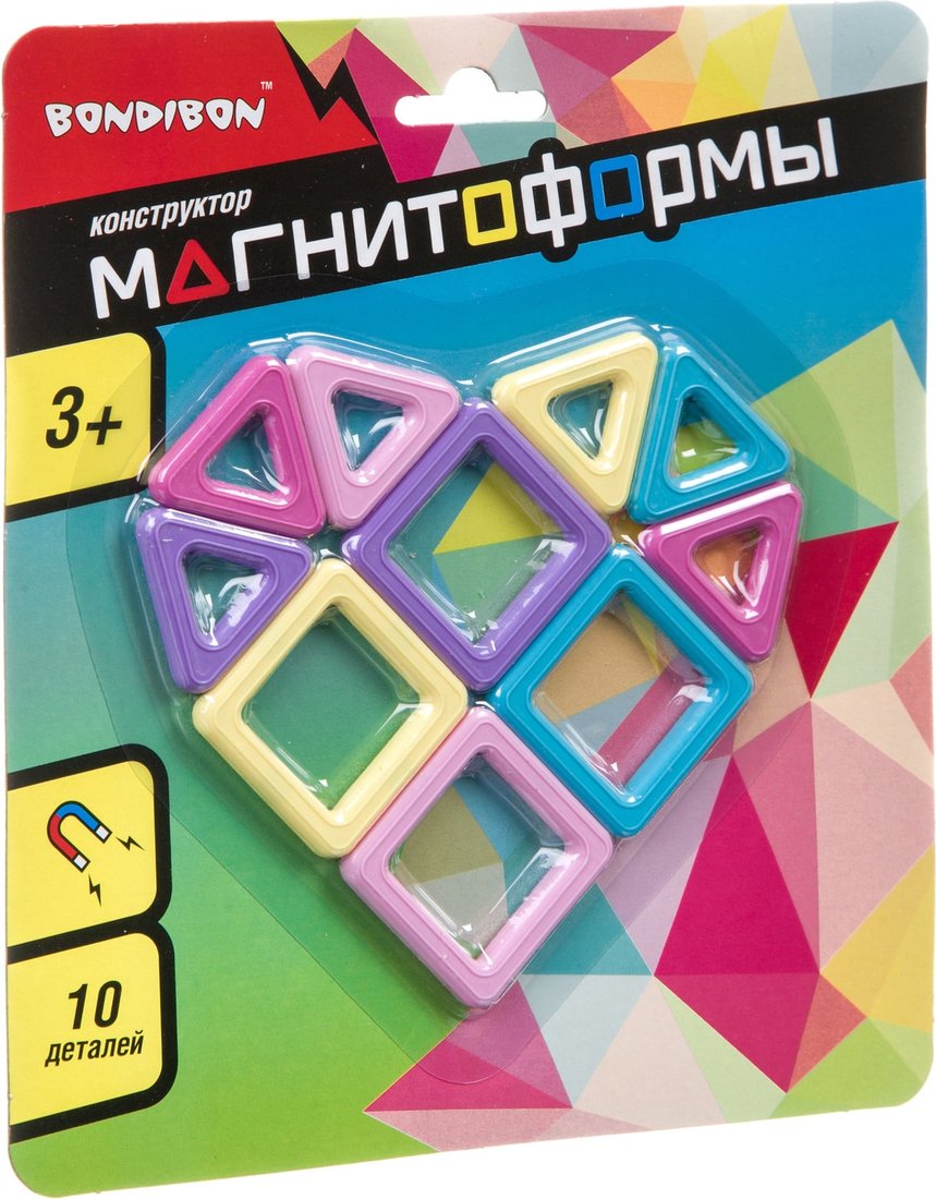 

Магнитный конструктор Bondibon Магнитоформы ВВ4406 10 мини-деталей