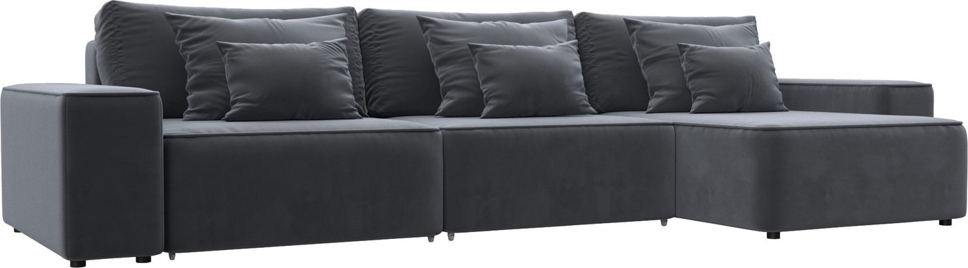 

Угловой диван Лига диванов Лига-074 универсальный 129863 (велюр Seven 17 серый)