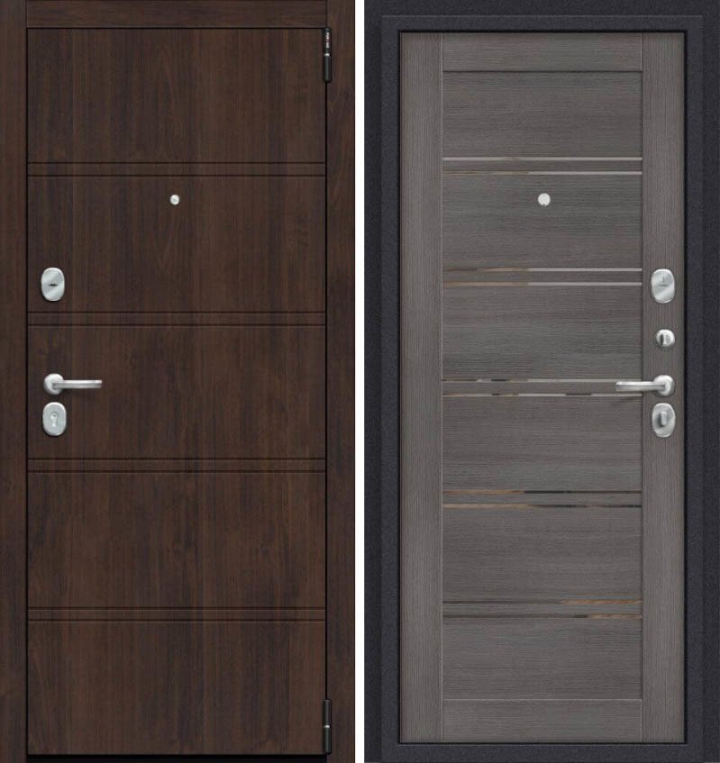 

Металлическая дверь el'Porta Porta R-3 8.П28 205x88L (almon 28/grey veralinga)