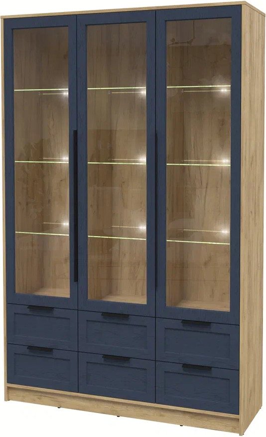 

Шкаф-витрина Интерлиния Концепт Тренд КТ-ШВ3 с подсветкой (дуб золотой/дуб королевский)