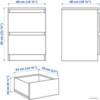 Комод Ikea Мальм 003.685.31 (белый)
