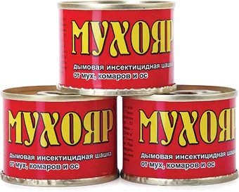 Дымовая шашка от насекомых Мухояр дымовая инсектицидная от мух, комаров и ос 50 г