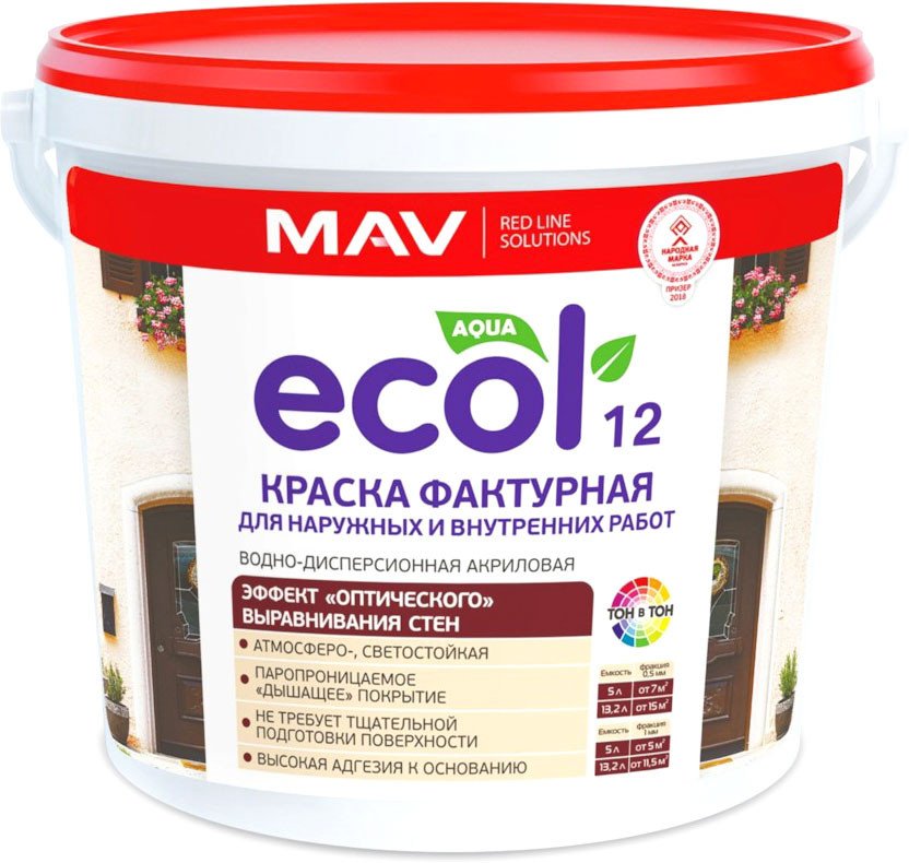 

Краска MAV Ecol ВД-АК-1312 7 кг (белый)