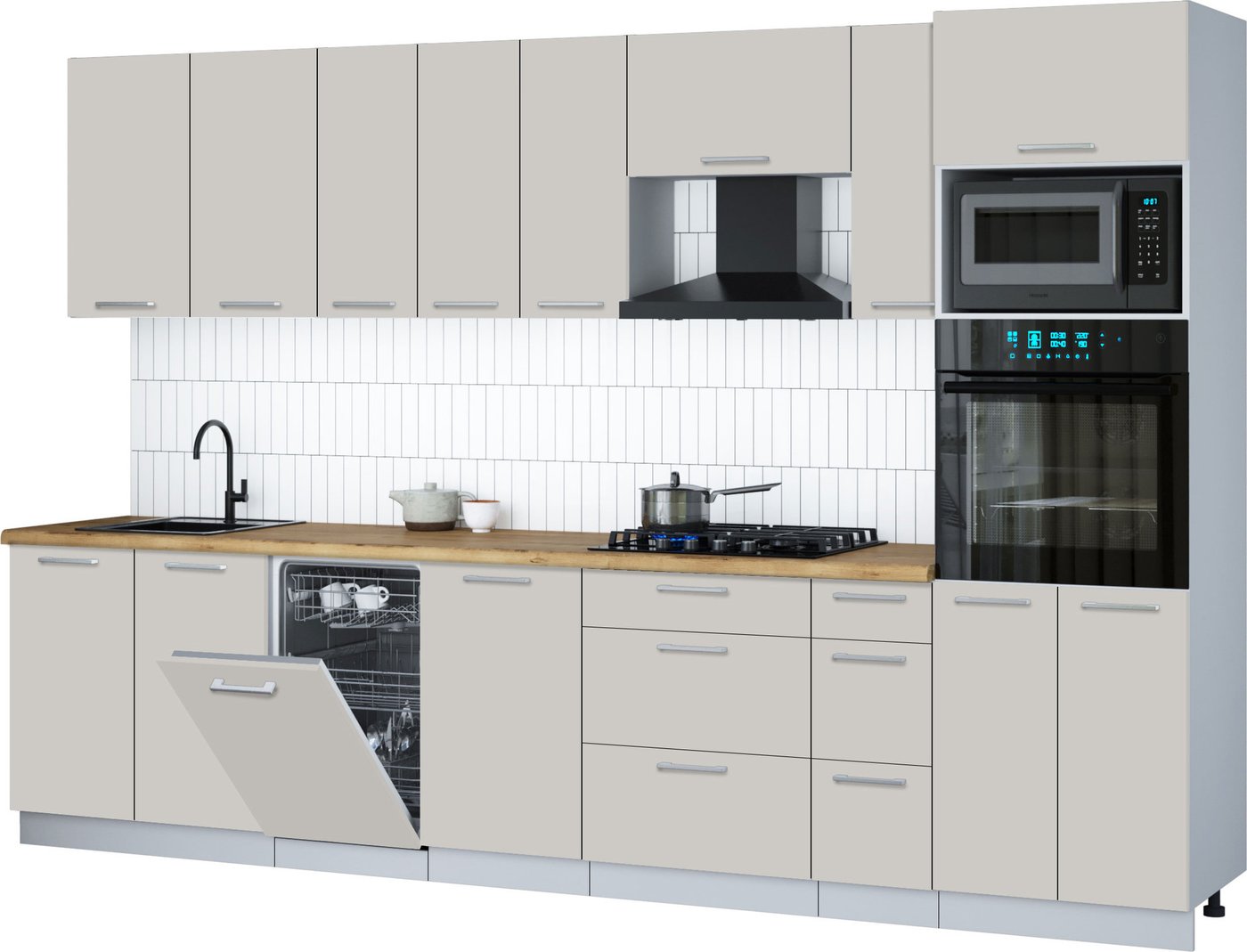 

Готовая кухня Интерлиния Мила Gloss 3.2-ПМ3 (кашемир/кашемир/дуб бунратти)