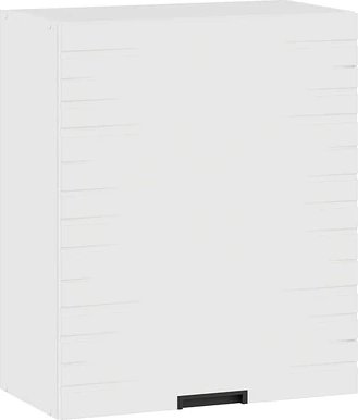 

Шкаф навесной Трия Гренада фреза 1В6 с одной дверью (белый/холст белый)