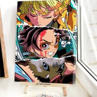 Картина по номерам Red Panda Клинок рассекающий демонов Коллаж p54569