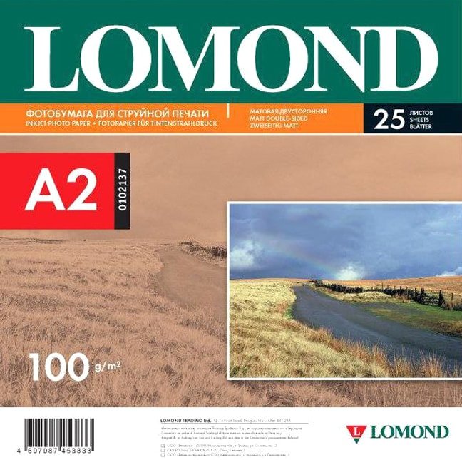 

Фотобумага Lomond матовая двухсторонняя A2 100 г/м2 25 л 0102137