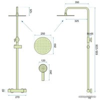 Душевая система  Rea Vincent Matt Gold REA-P6602