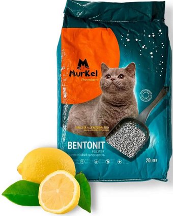 Наполнитель для туалета MurKel Бентонит 20л (лимон)
