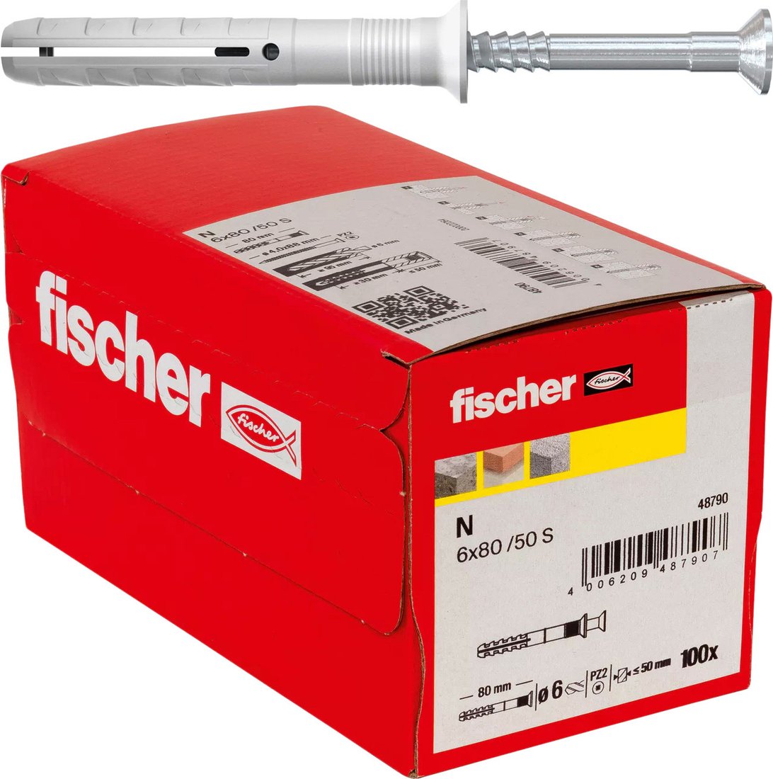 

Дюбель-гвоздь Fischer N 6 x 80/50 S 48790 (100 шт)