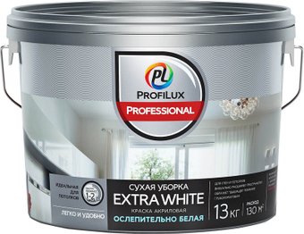 Краска Profilux ВД Extra White сухая уборка (13 кг, белый)