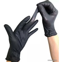Нитровиниловые перчатки Wally Plastic M 100 шт (черный)