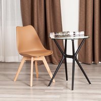 Стул TetChair Tulip дерево/пластик/экокожа mod. 73-1 (latte)