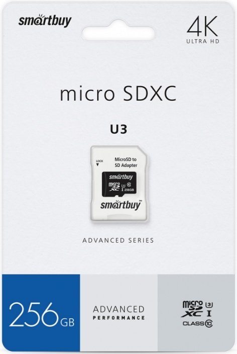 

Карта памяти SmartBuy microSDXC SB256GBSDU1A-AD 256ГБ