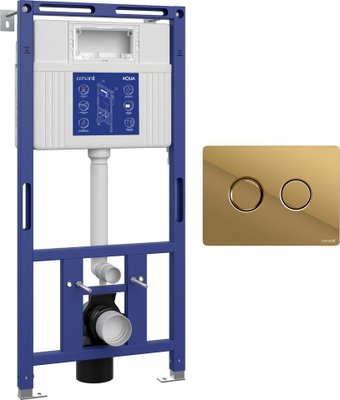 Инсталляция для унитаза Cersanit Aqua 50 Prime P 68178 с кнопкой Accento Circle для Aqua 69083 (кнопка золото глянец)