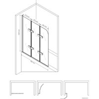 Стеклянная шторка для ванны Berges Wasserhaus City 2.0 062013 90х140