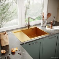 Кухонная мойка Mixline Pro 552927 (золото, с сифоном)