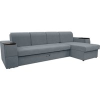 Угловой диван Сириус Лидер-13 с оттоманкой ППУ 330x165 (Eva 32 велюр серый)