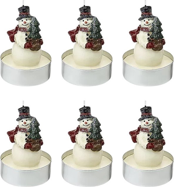 

Набор свечей Tkano New Year Essential Festive snowman TK24-NY_CND0010 (6 шт, белый/красный)