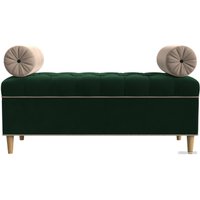 Банкетка Лига диванов Глория 113660 (велюр зеленый/бежевый/бежевый)