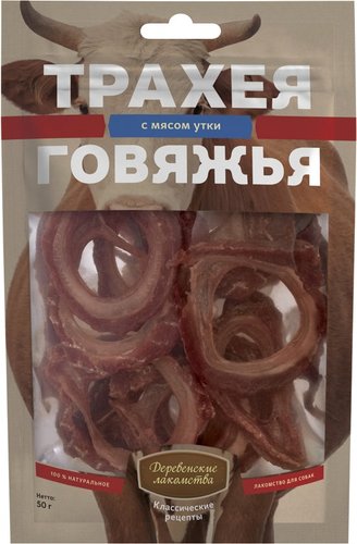 Деревенские лакомства Трахея говяжья с мясом утки 50 г