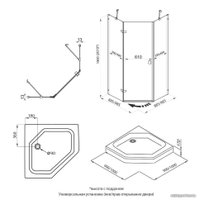 Душевой уголок Triton Сигма Хром А1 90х90 без поддона (прозрачное стекло)