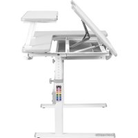 Парта Anatomica Dunga + надстройка + органайзер + подставка для книг с креслом Бюрократ KD-2 цвета оранжевый жираф (белый/серый)