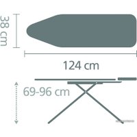 Гладильная доска Brabantia B 124x38 см 310102 (ледяная вода/каркас белый)