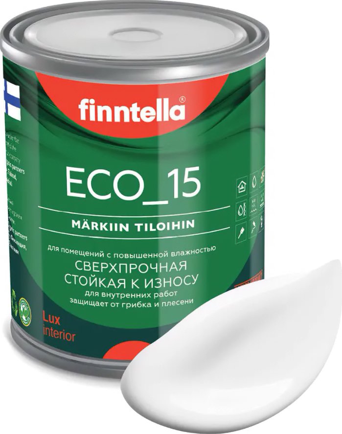 

Краска Finntella Eco 15 White F-10-1-1 0.9 л (белый)