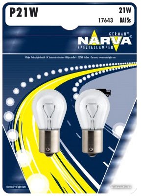 Галогенная лампа Narva P21W 2шт [17643B2]