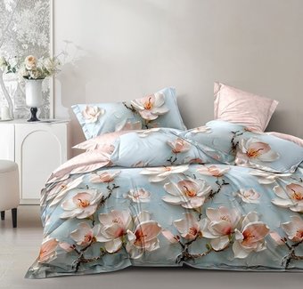 Евро комплект постельного белья Реноме Евро Оливковая коллекция УУ 8039 (поплин)