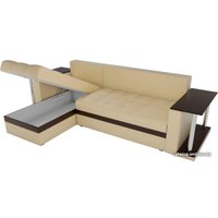 Угловой диван Craftmebel Атланта М угловой 2 стола (боннель, левый, бежевая экокожа)