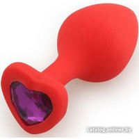 Анальная пробка Play Secrets Silicone Butt Plug Heart Shape Medium красный/фиолетовый 39809