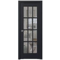 Межкомнатная дверь ProfilDoors 102U L 60x200 (черный матовый, стекло прозрачное)