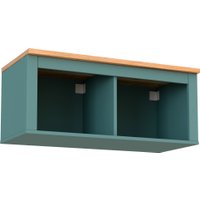 Полка Mio Tesoro Сага навесная 2 секции (темно-бирюзовый/ясень)