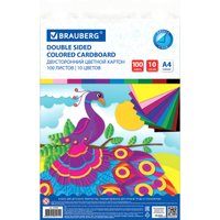 Набор цветного картона BRAUBERG Тонированный в массе 124745 (10 л, 100 л)