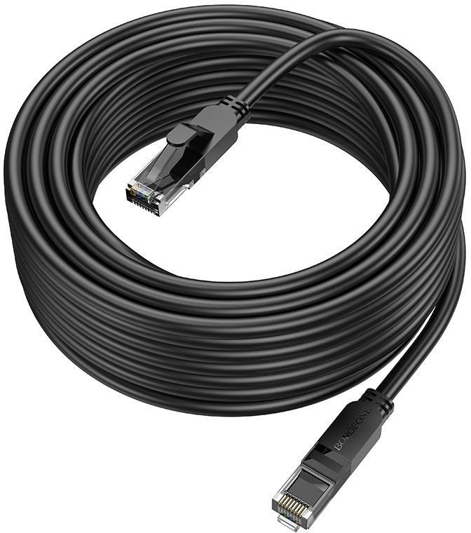 Кабель Borofone BUS01 RJ45 - RJ45 (8 м, черный)