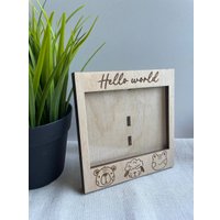 Фоторамка ОМурМебель для УЗИ с оргстеклом Hello world