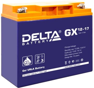 

Аккумулятор для ИБП Delta GX 12-17 (12В/17 А·ч)