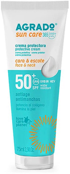 Крем солнцезащитный Agrado для лица и области декольте SPF50+ (75мл)