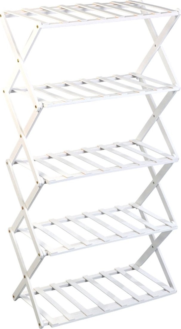 Подставка GreenGo 5 полок 50x25x89см напольный открытый (белый)