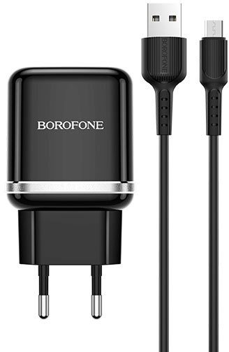 

Сетевое зарядное Borofone BA36A microUSB (черный)