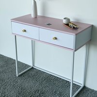 Туалетный столик без зеркала Shtabe Royal 5311 эко (зефир/белый/р.золото)