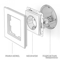 Розетка Werkel WL04-SKG-01-IP20 (Графит рифленый)